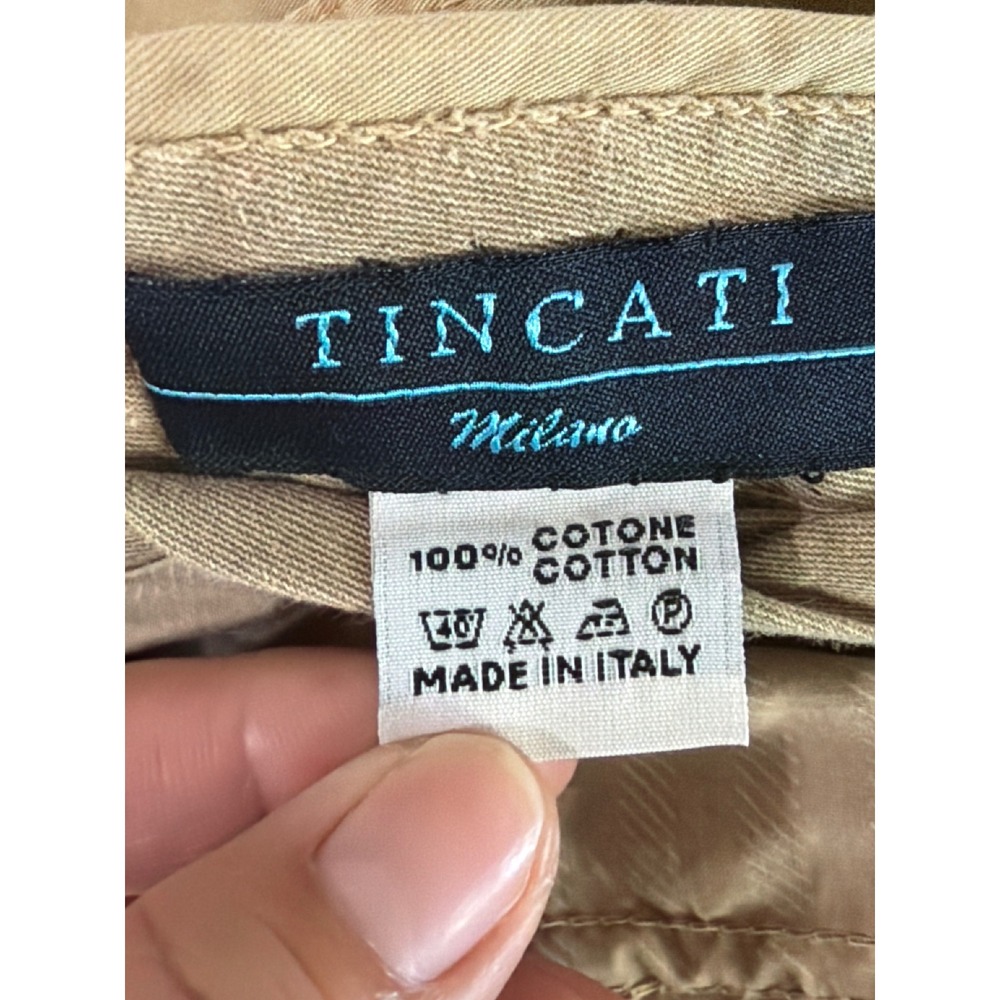 Tincati Milano Mens 44 Chino Pants Tan Khaki Excellent Made in Italy Cotton